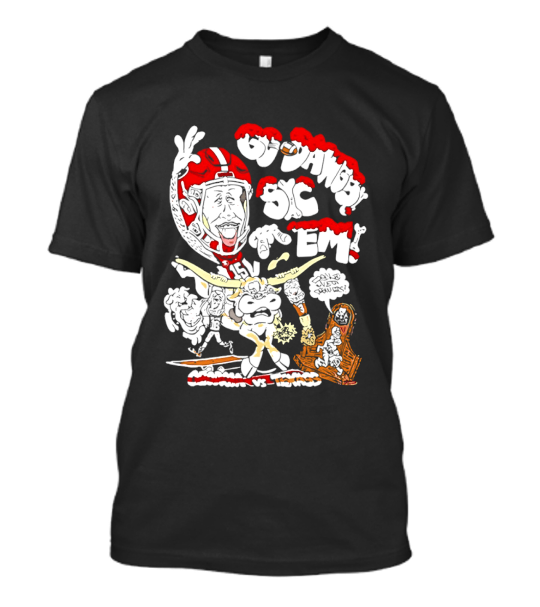 Go Dawgs Sic Em 2025 Georgia Vs Texas Football Rivalry Game T-Shirt