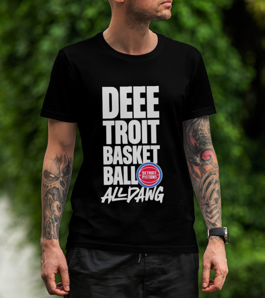 Detroit Pistons Deeetroit Basketball All Dawg T-Shirt
