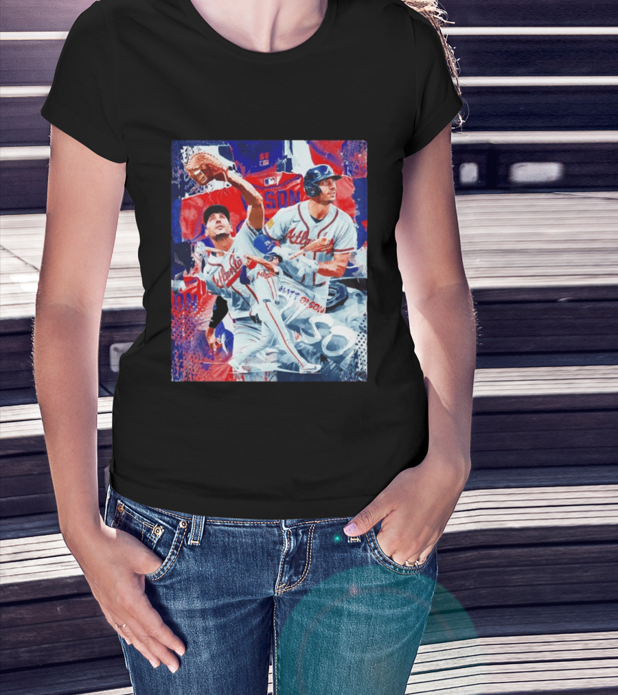 Matt Olson Atlanta Braves Baseball Action Collage T-Shirt