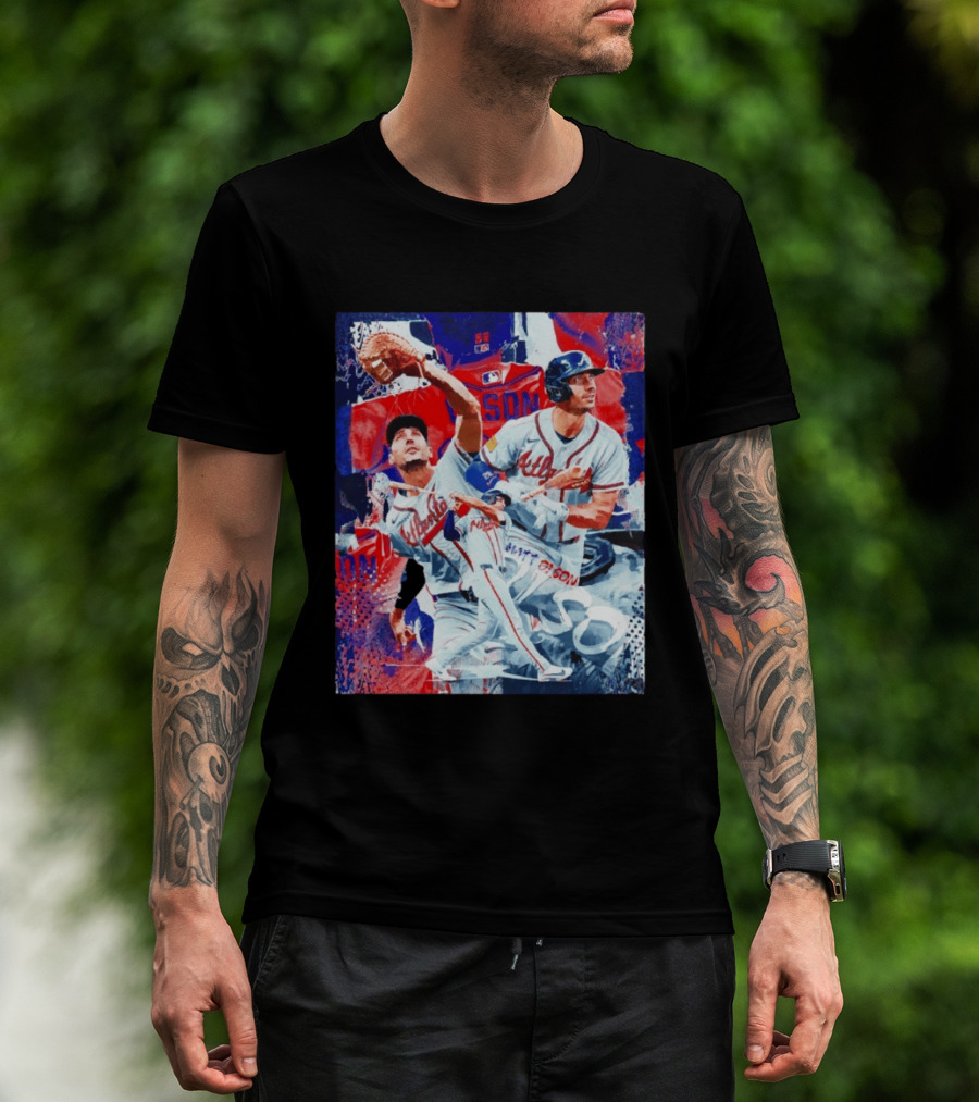 Matt Olson Atlanta Braves Baseball Action Collage T-Shirt
