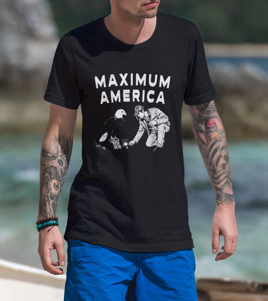 Maximum America Bald Eagle Iconic Patriotic T-Shirt