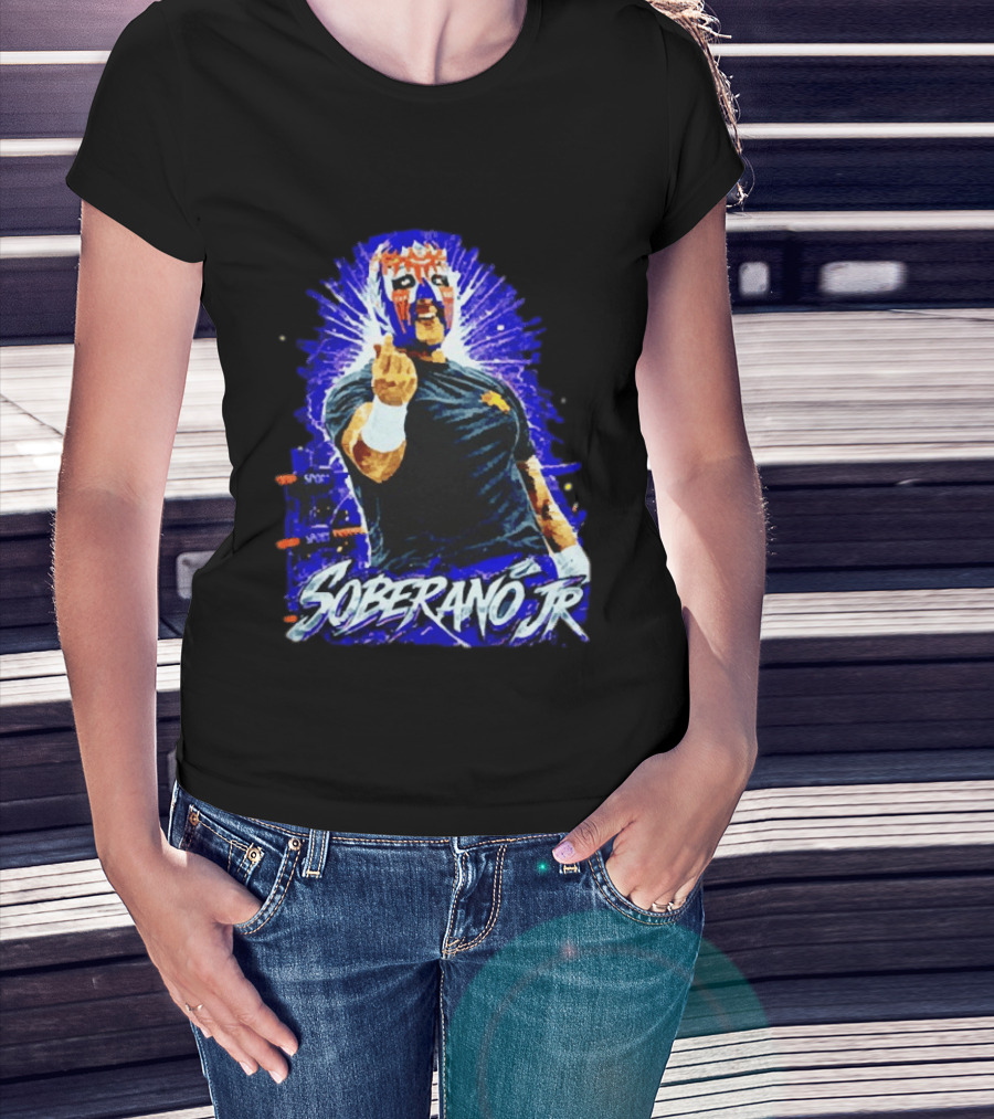 Soberano Jr Mexican Luchador Mask And Pose T-Shirt