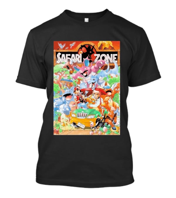 Safari Zone Adventure Pokémon Characters And Professor Interaction T-Shirt