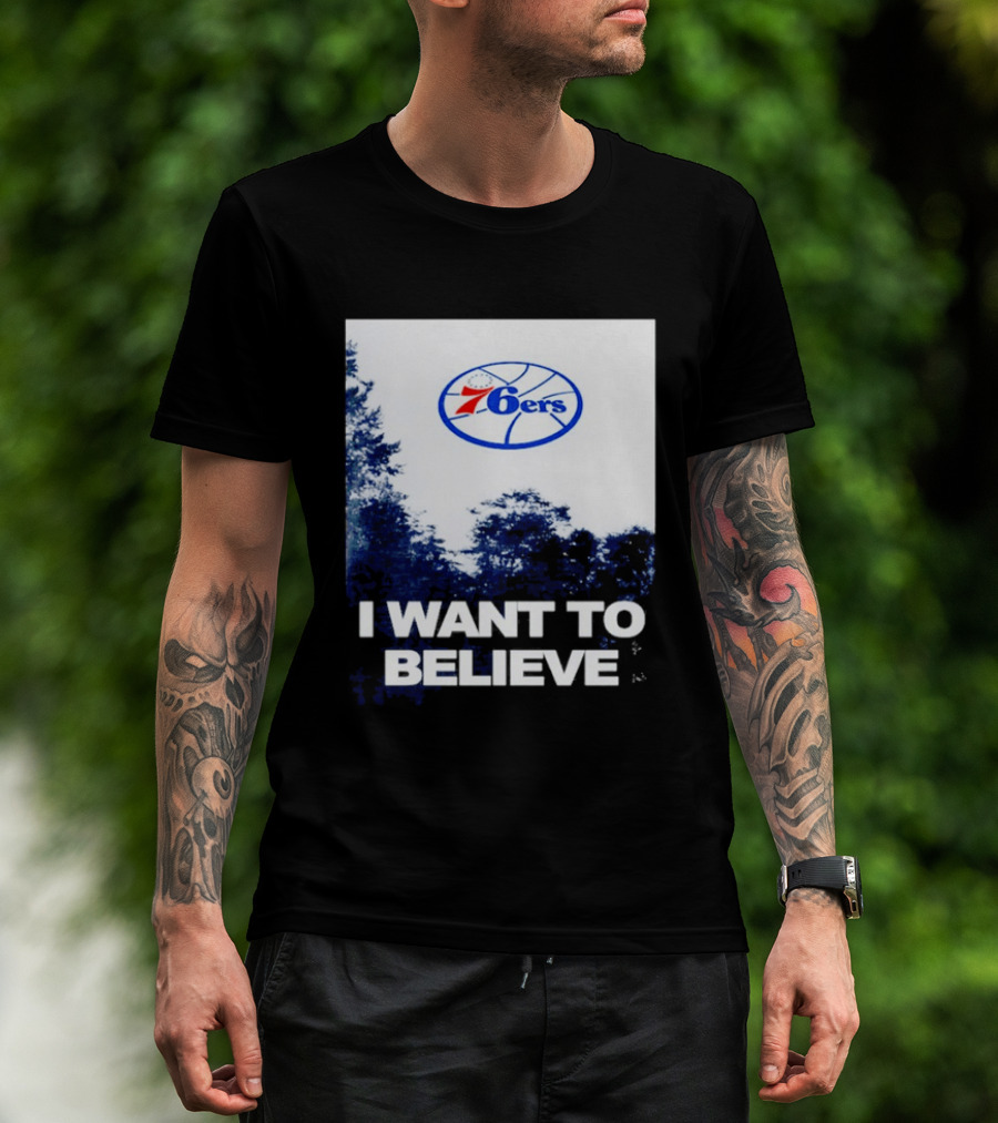 Philadelphia 76ers 6ers I Want To Believe UFO Basketball T-Shirt