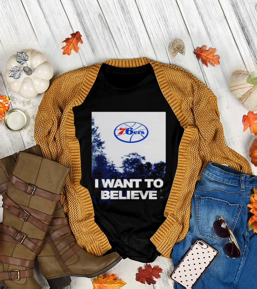 Philadelphia 76ers 6ers I Want To Believe UFO Basketball T-Shirt