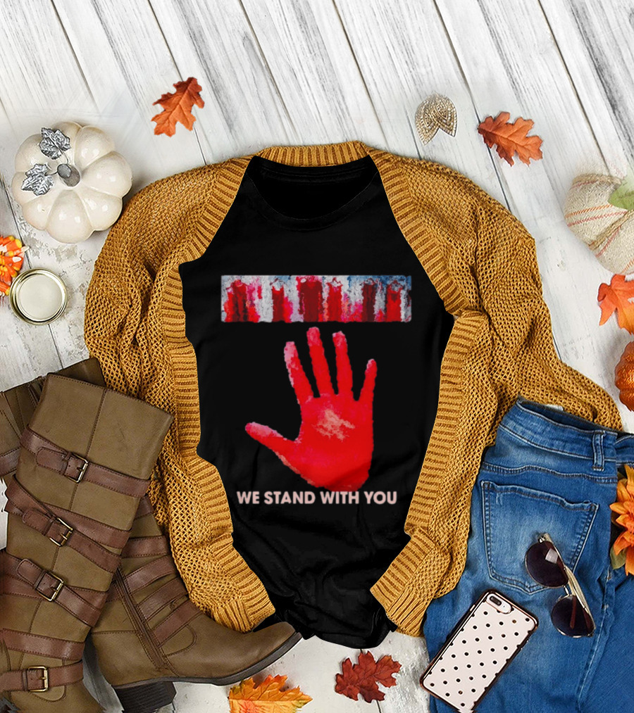 Red Dress Day We Stand with You Handprint T-Shirt