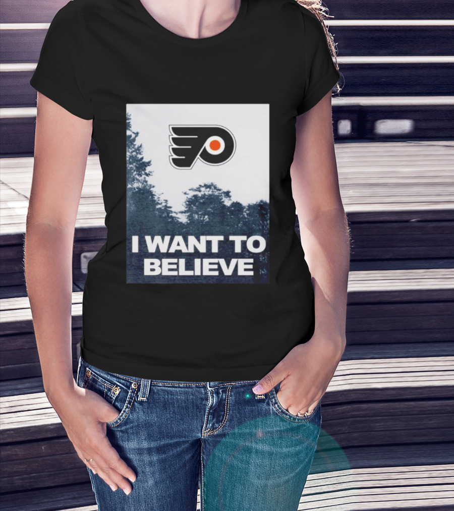 Philadelphia Flyers I Want To Believe UFO Hockey T-Shirt