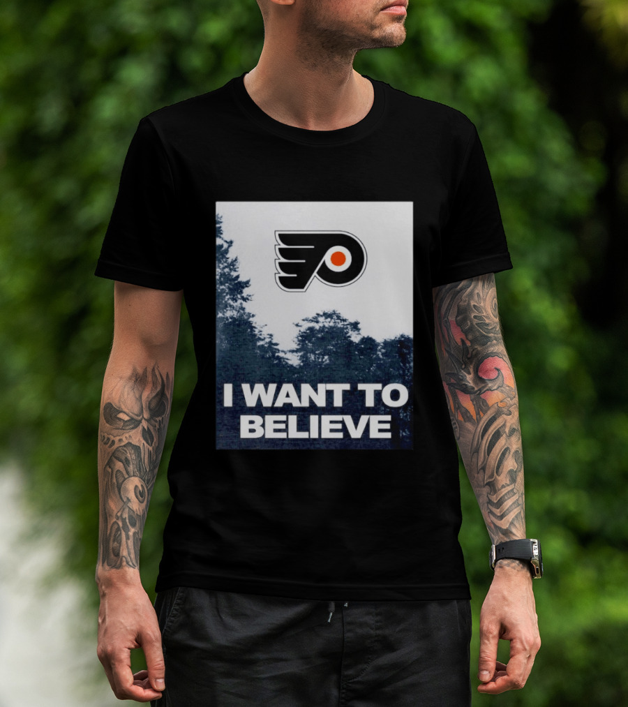 Philadelphia Flyers I Want To Believe UFO Hockey T-Shirt