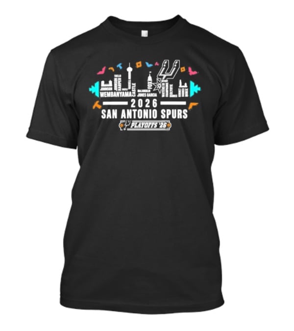 San Antonio Spurs 2026 Roster Skyline Team Spirit T-Shirt