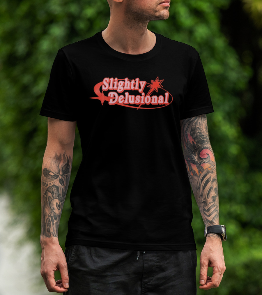 Slightly Delusional Whimsical Star Design With Swirling Orbit T-Shirt