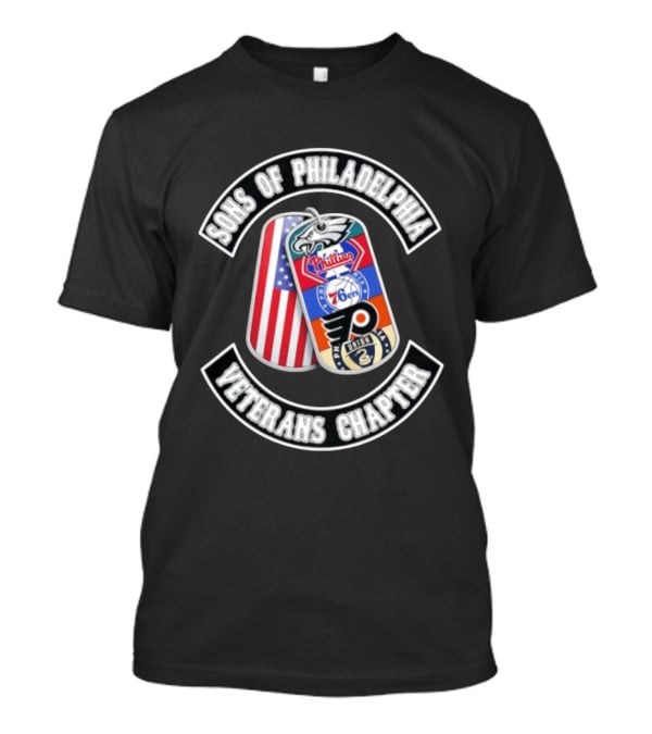 Sons Of Philadelphia Sports Veterans Chapter Dog Tags Eagles Phillies 76ers Flyers Union T-Shirt