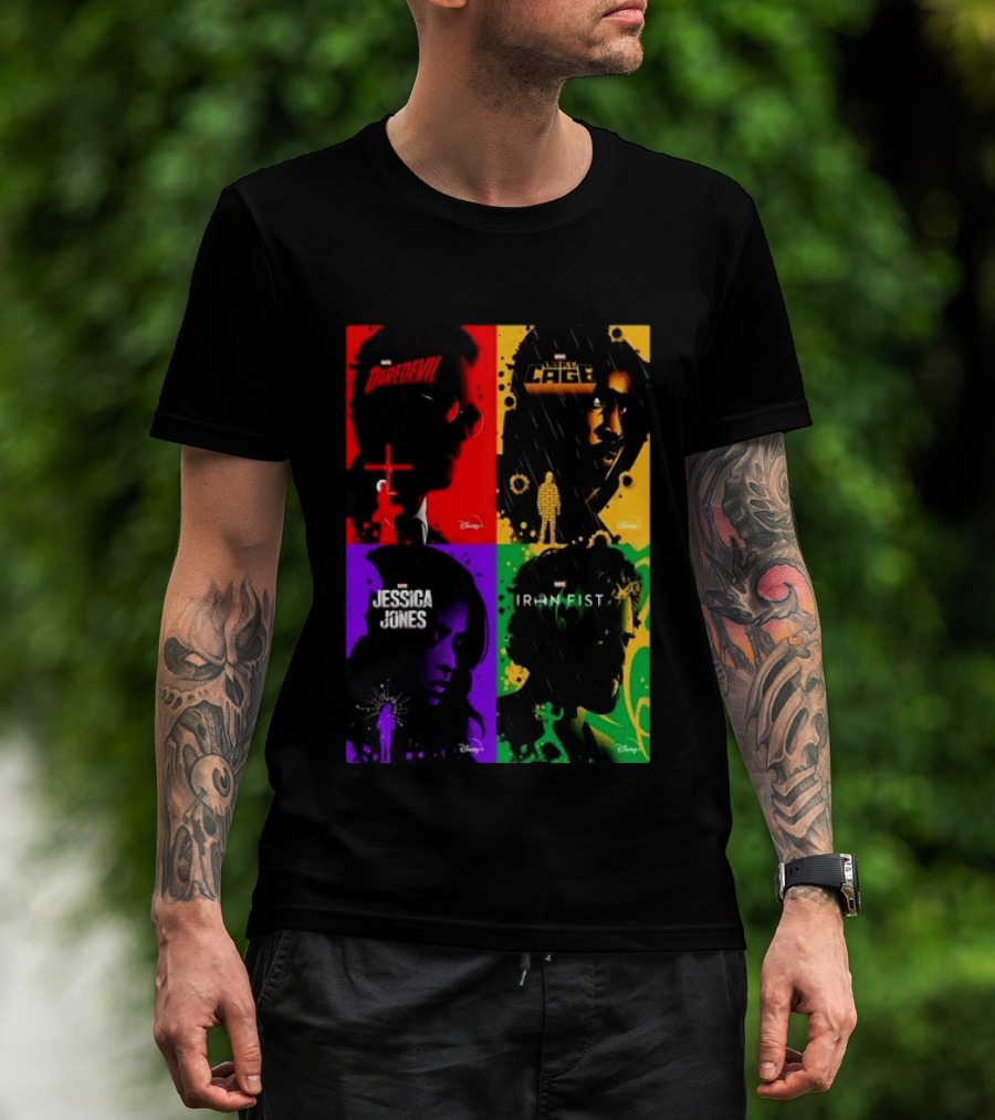 Marvel Daredevil Jessica Jones Luke Cage Iron Fist Heroes Disney T-Shirt