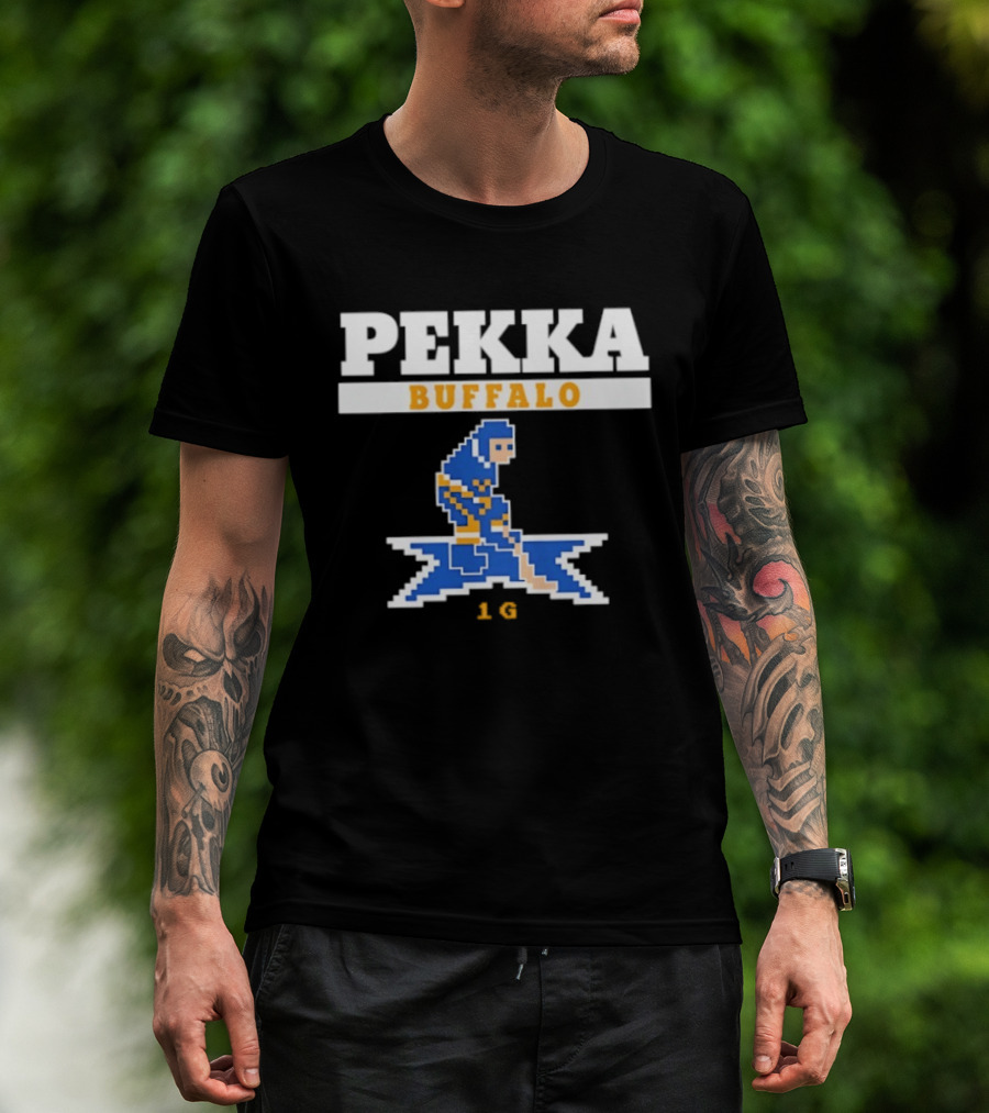 Pekka Buffalo Sabres 16 Hockey Pixelated Player T-Shirt