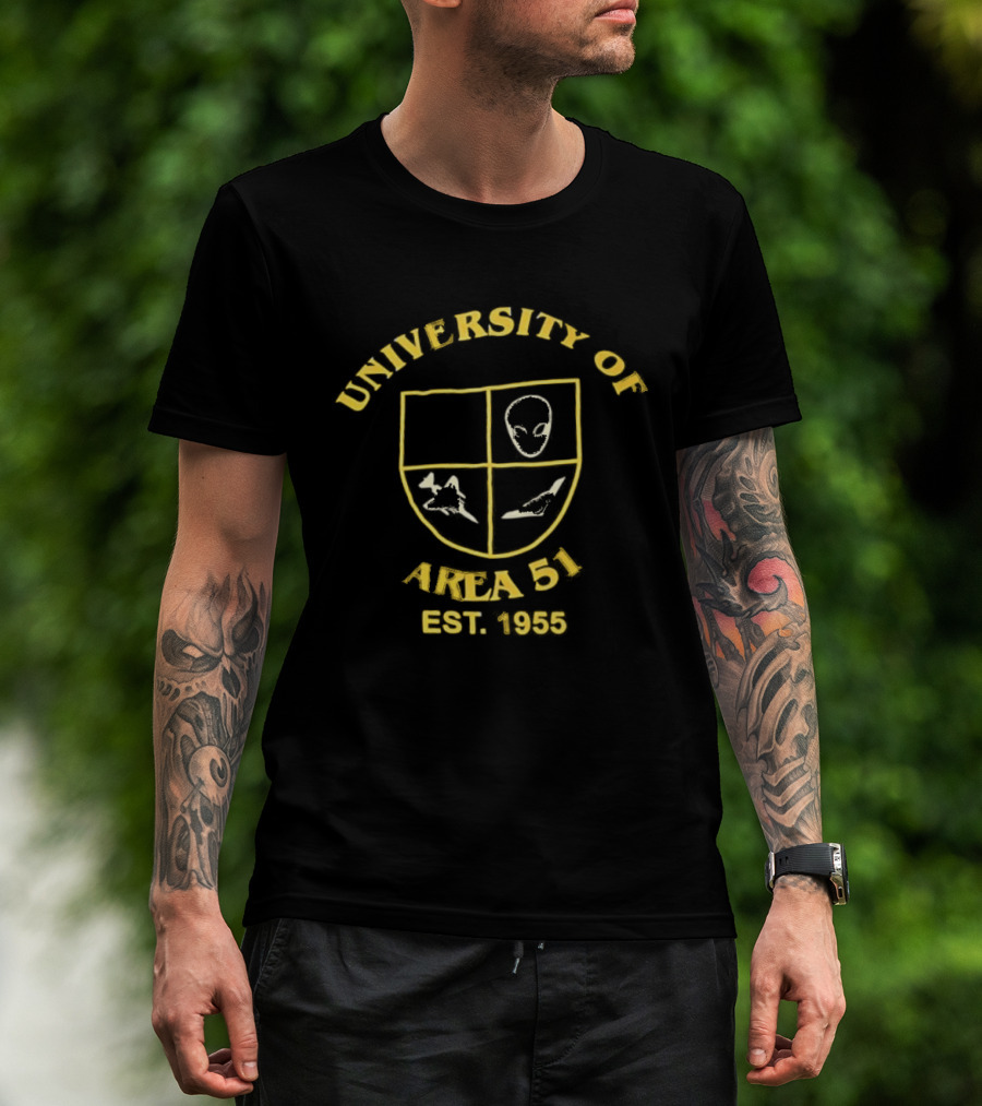 University Of Area 51 Est. 1955 Alien Crest T-Shirt