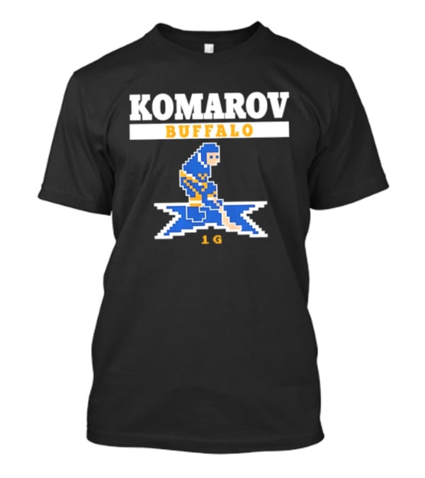 Komarov Buffalo Sabres 76 Hockey Pixel T-Shirt