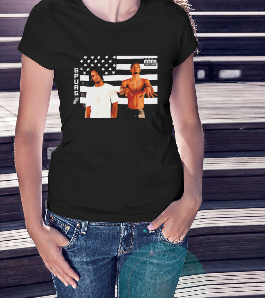 Spurs Wemby And Castle Stankonia American Flag T-Shirt