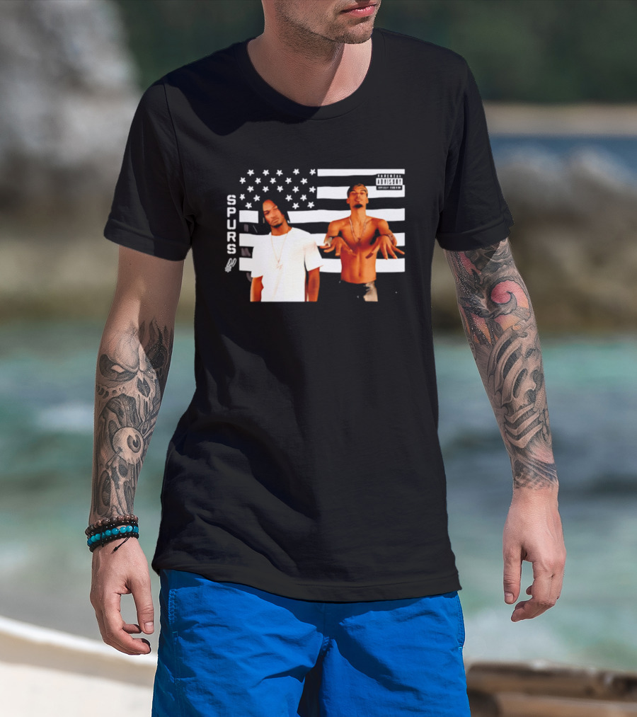 Spurs Wemby And Castle Stankonia American Flag T-Shirt