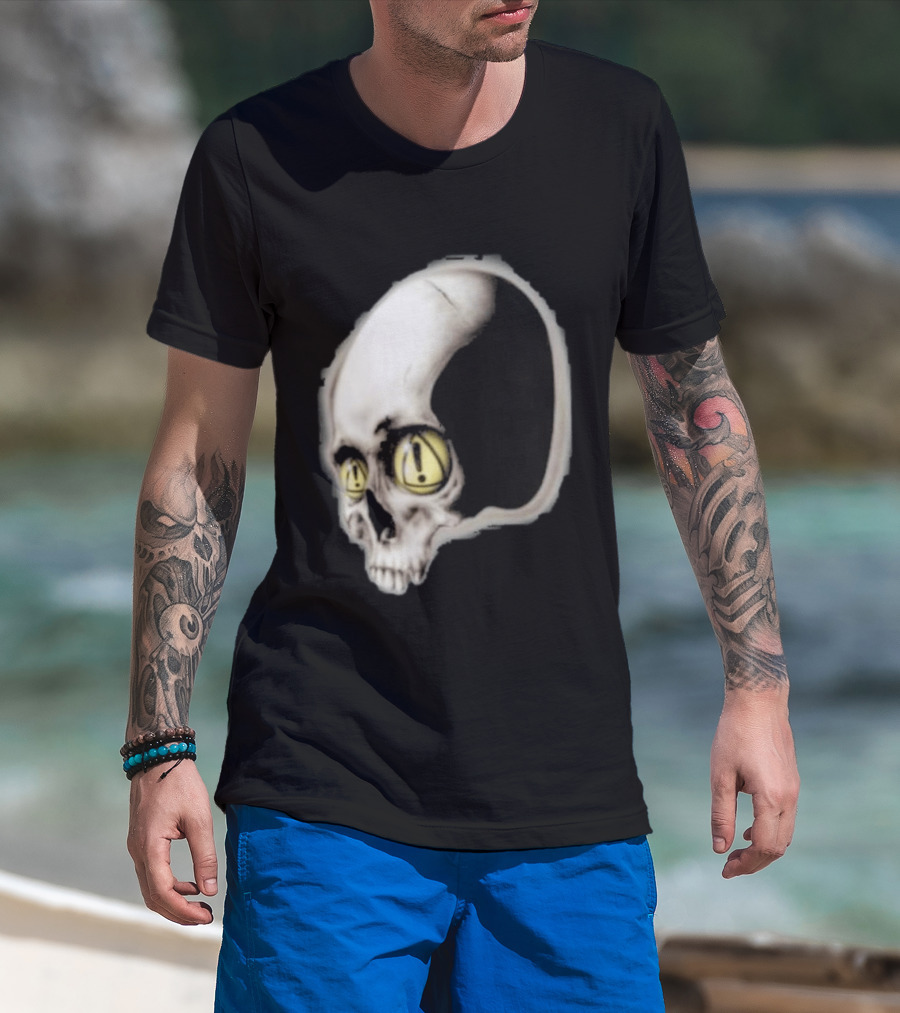 Yeat Dangerous Summer Skull Graphic With Distorted 3D Effect T-Shirt
