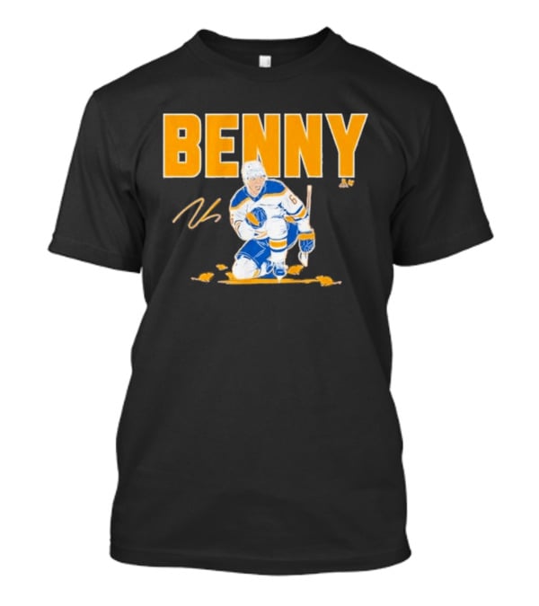 Benny 66 Hockey Player Buffalo Blue And Gold T-Shirt