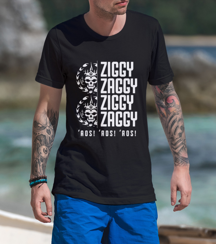 Ziggy Zaggy Ziggy Zaggy Aos Aos Aos Skull Crown Laurel T-Shirt