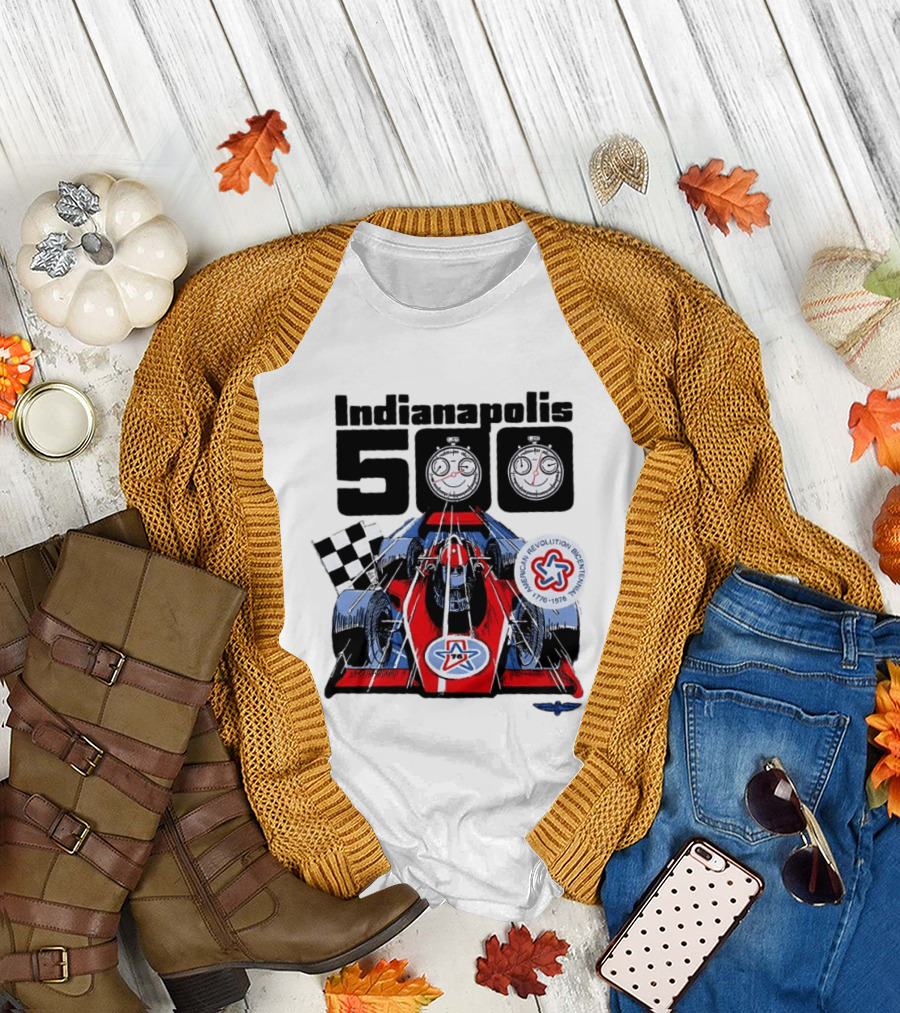 Indianapolis 500 1976 60th Anniversary Racing Car American Revolution Bicentennial T-Shirt