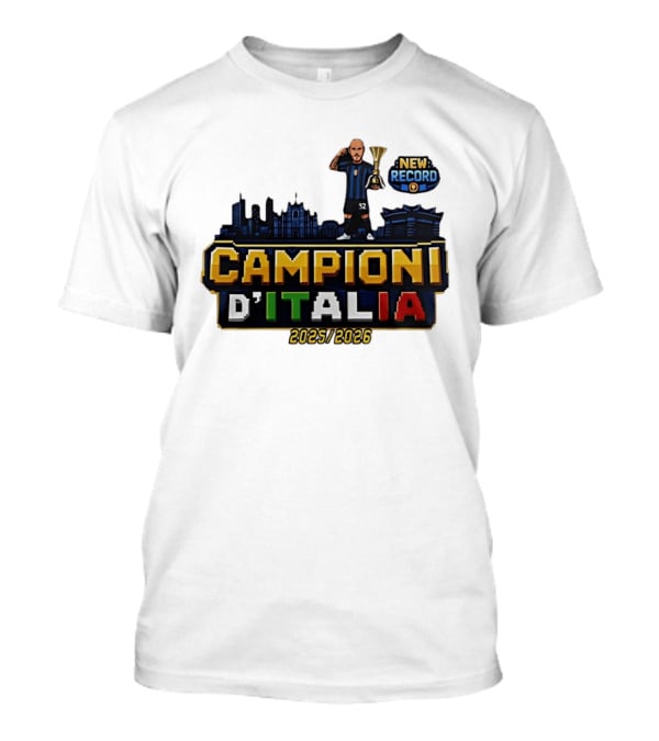 Campioni D'Italia 2025 2026 Inter Milan New Record City Skyline T-Shirt