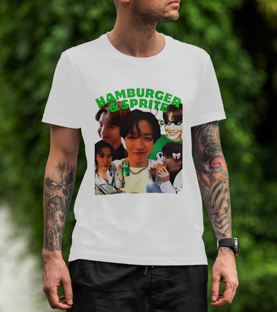 J Hope BTS Hamburger & Sprite Collage T-Shirt