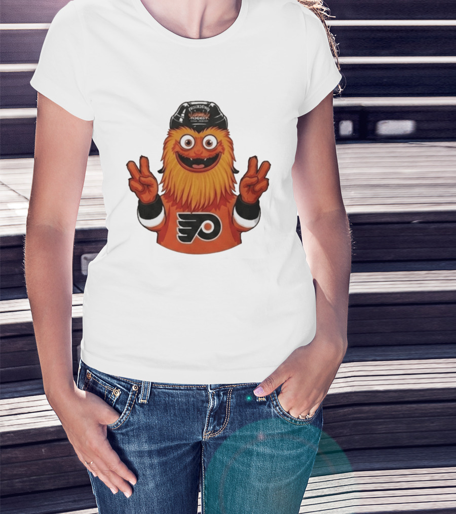 Philadelphia Flyers Gritty Peace Victory Hockey Fan Favorite T-Shirt