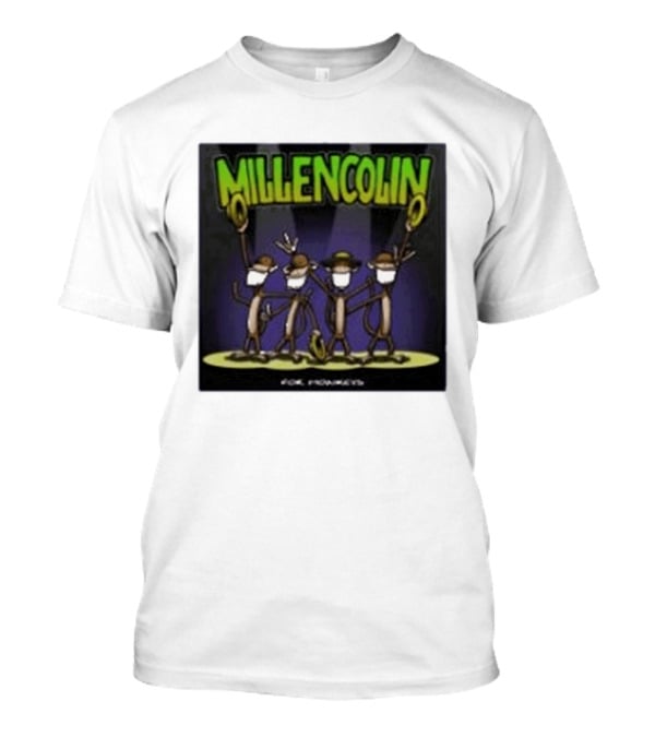 Millencolin For Monkeys Dancing Cartoon Monkeys With Masks And Hats T-Shirt