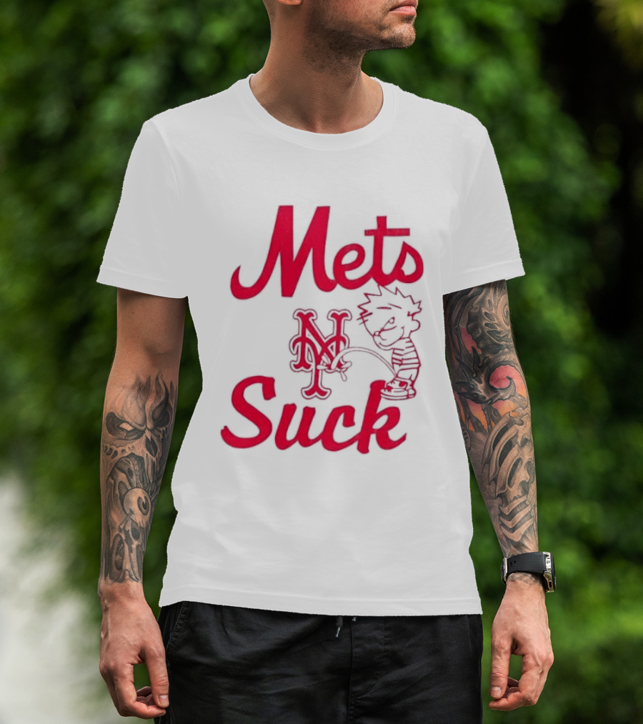 Mets Suck Peeing New York Baseball Fan Humor T-Shirt
