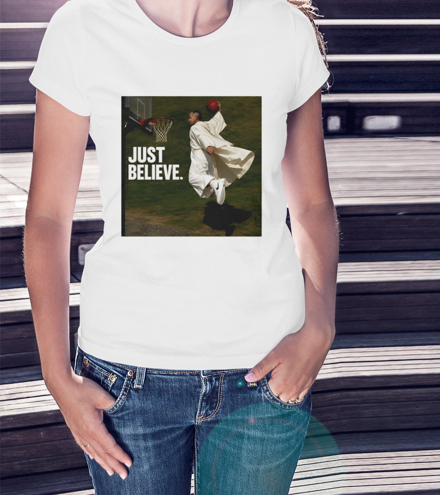 Just Believe Basketball Dunk Pope Leo T-Shirt