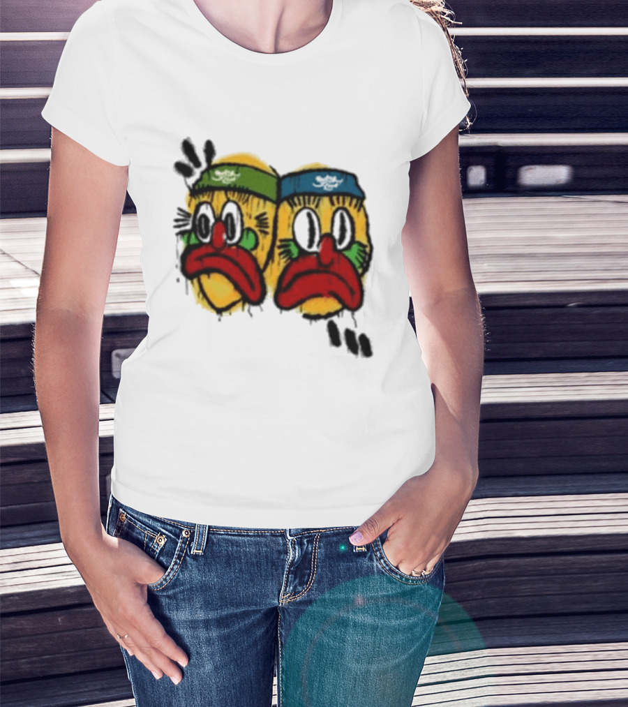 Rolling Loud RL X RL Slawn Jester Two Sad Faces Headbands T-Shirt
