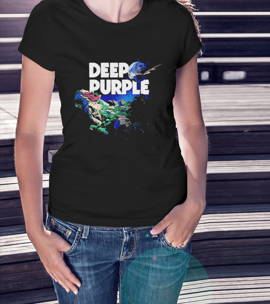 Deep Purple Colorful Splatters And Paint Brush Strokes T-Shirt