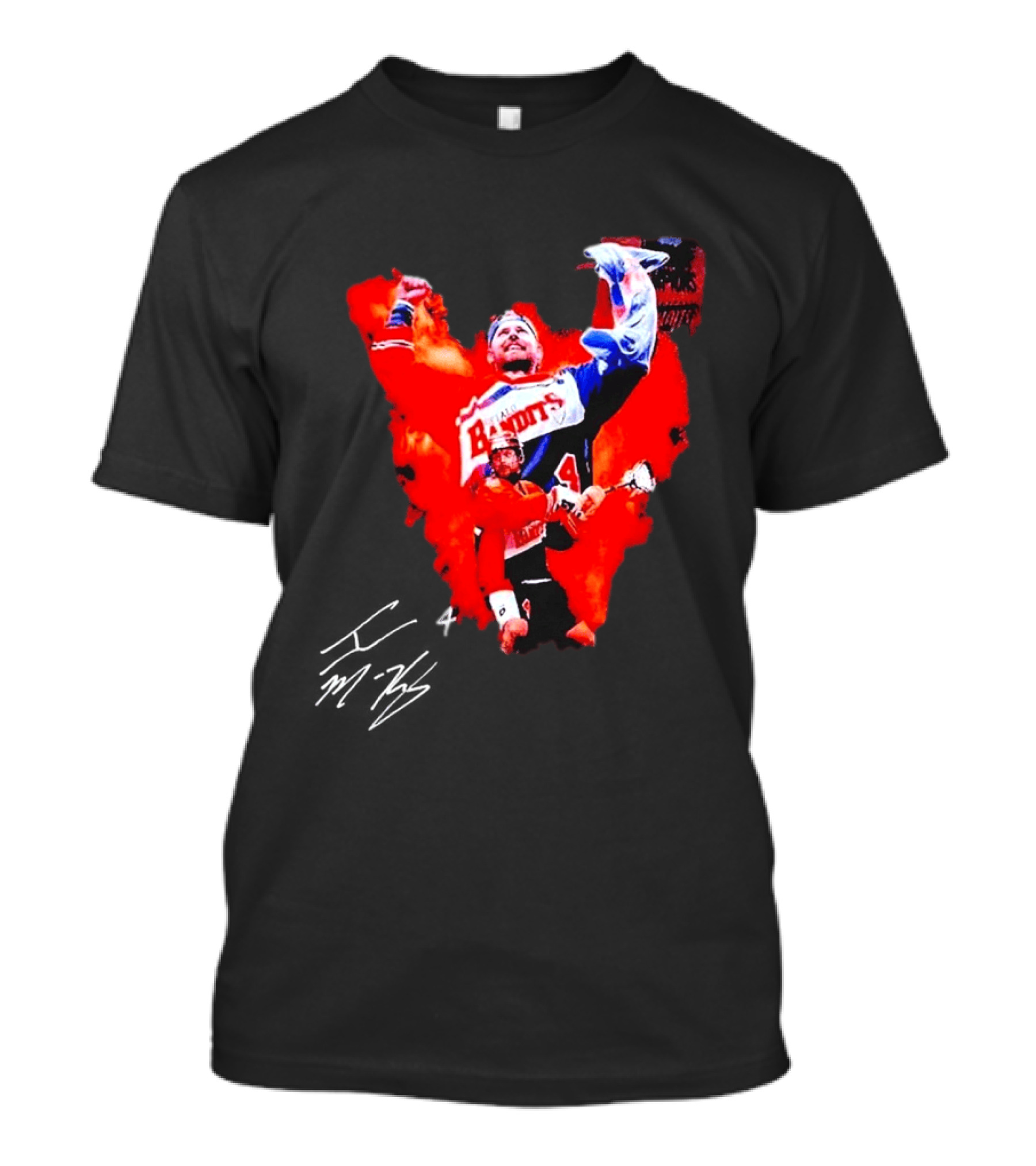 Ian MacKay Bandits Lacrosse Legend Signed Color Burst Collage T-Shirt