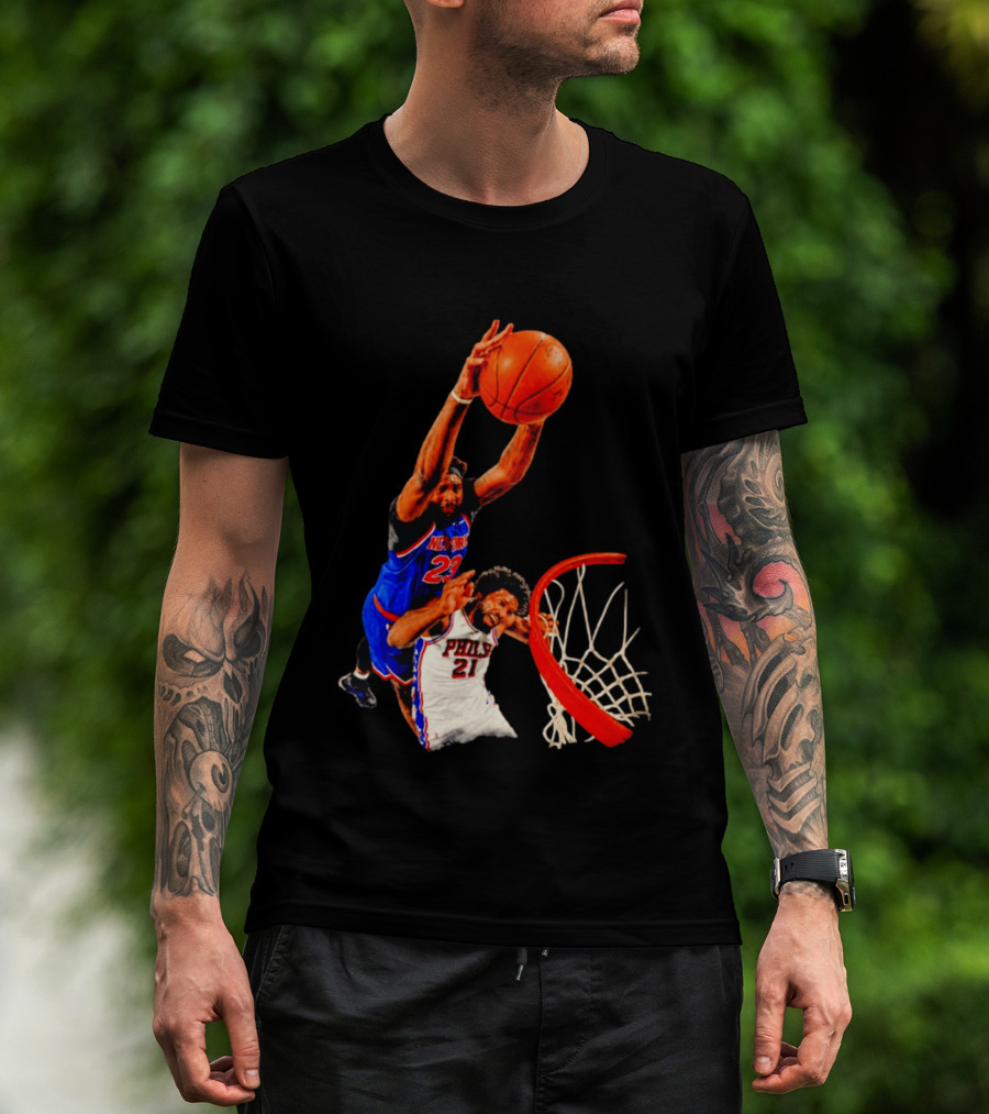 New York Knicks Mitchell Robinson Dunking On Philadelphia 2026 T-Shirt