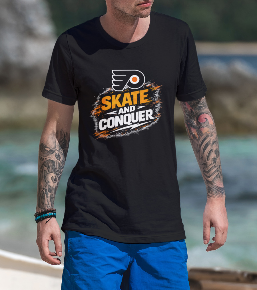 Philadelphia Flyers Skate And Conquer NHL T-Shirt