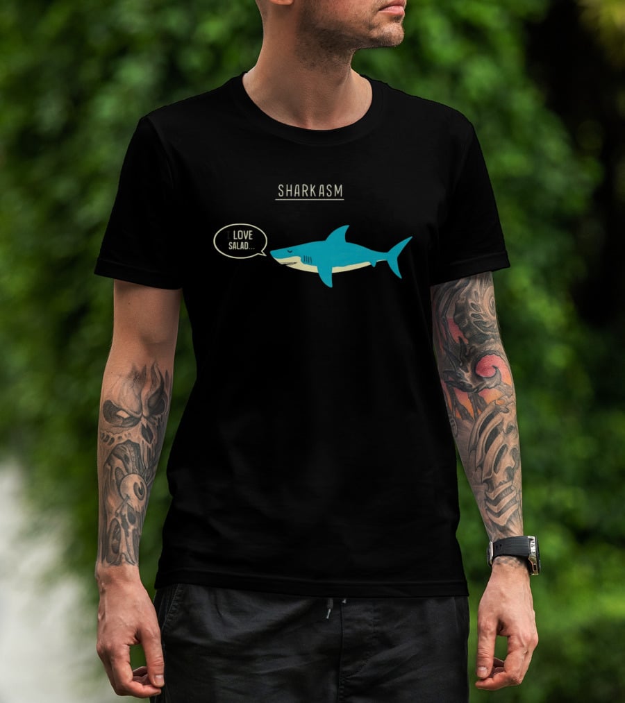 SHARK ASM I LOVE SALAD Shark Sarcasm Fun T-Shirt