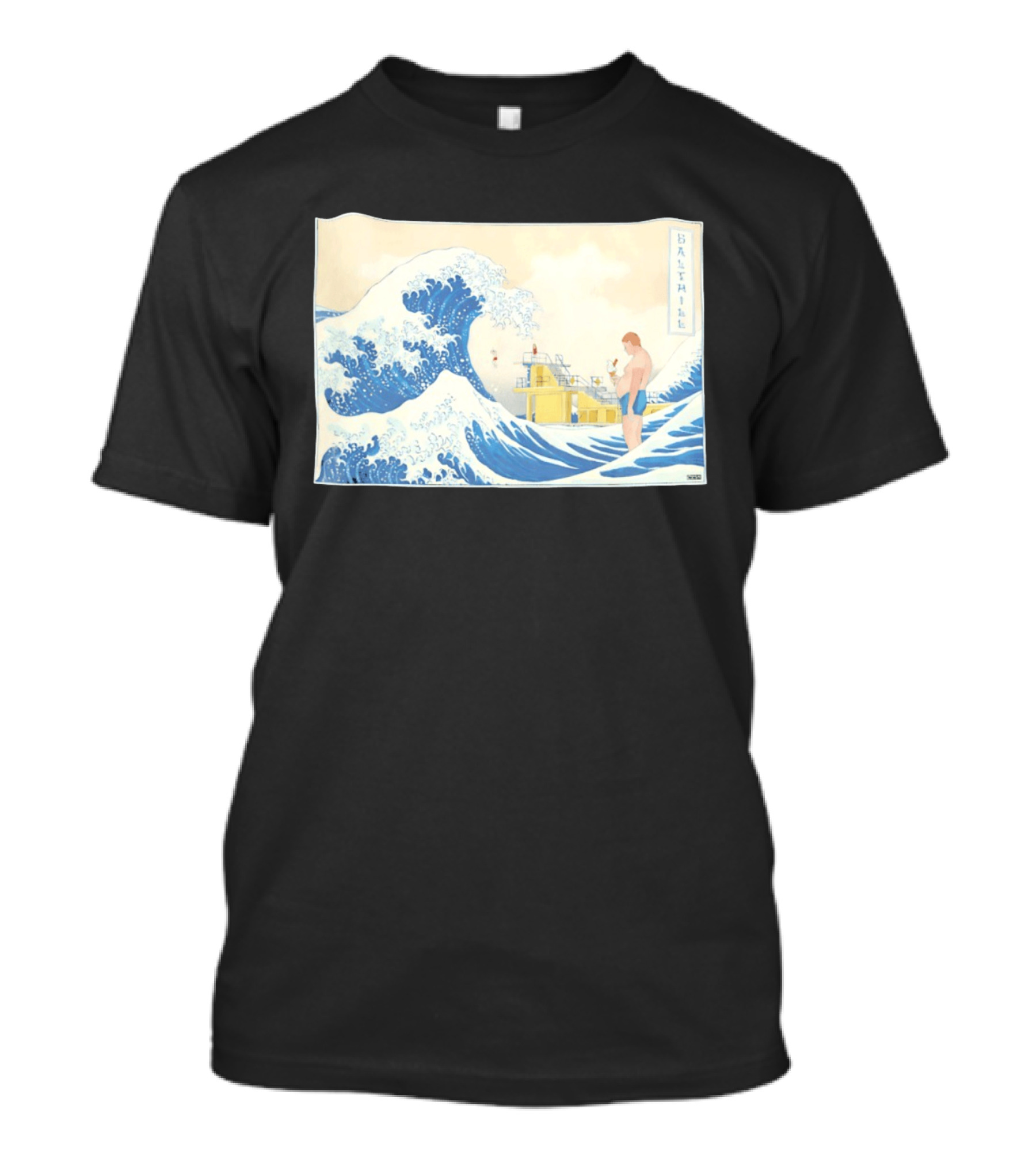 The Great Wave Salthill Swimmer And Diving Board Scene T-Shirt