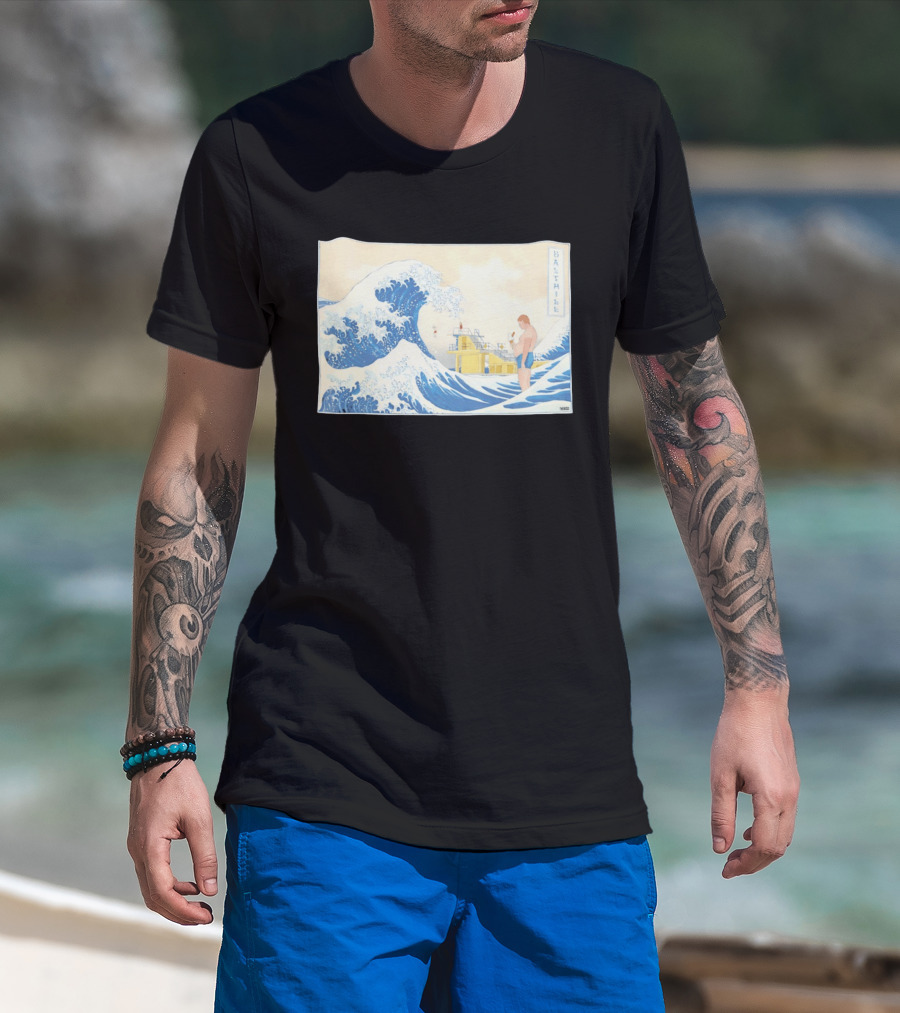 The Great Wave Salthill Swimmer And Diving Board Scene T-Shirt