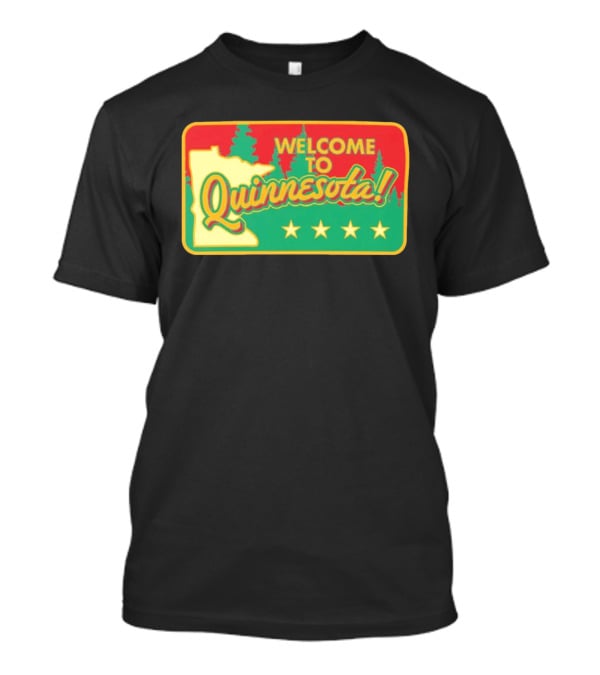Welcome To Quinnesota State Map Forest Theme With Stars T-Shirt