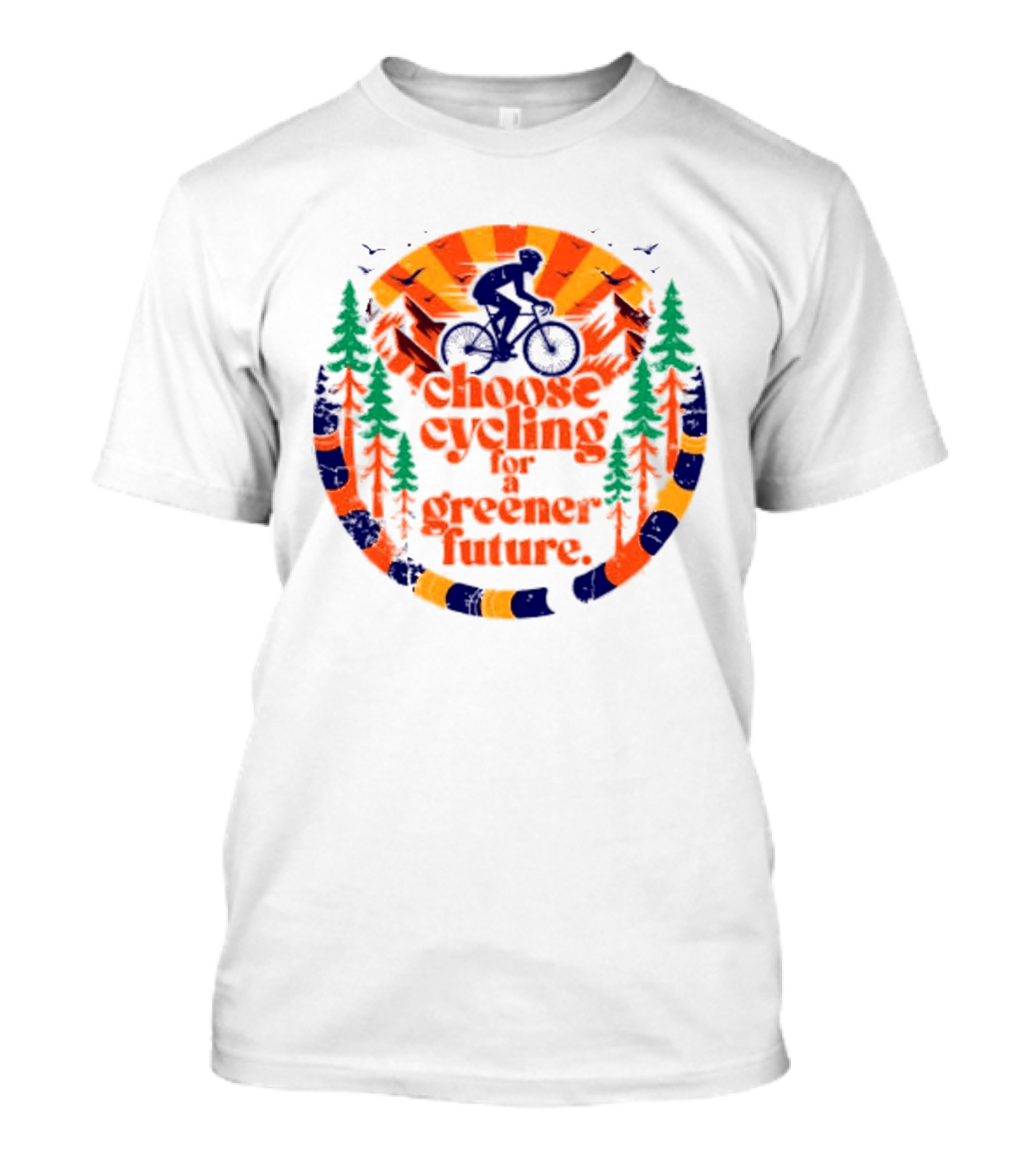 Bicycle Day Unique Choose Cycling For A Greener Future Vibrant Nature T-Shirt