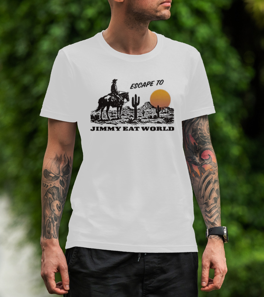 Escape To Jimmy Eat World Cowboy Sunset Cactus T-Shirt