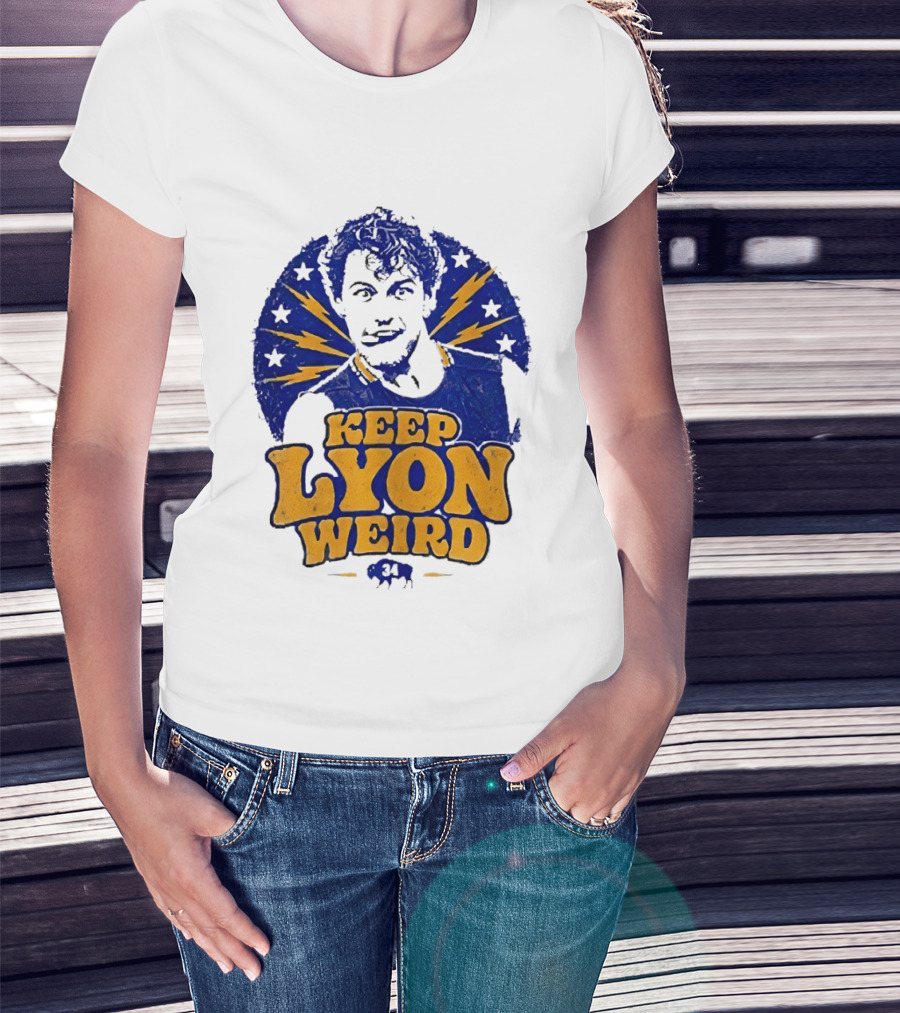 Keep Lyon Weird Hockey Player 34 Buffalo Sabres Lightning Stars T-Shirt