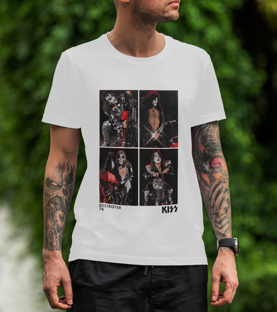 KISS Destroyer 76 Band Members On Motorcycles T-Shirt