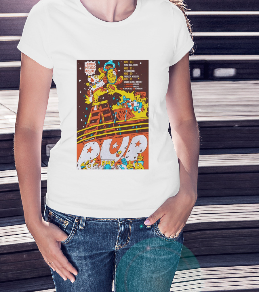 2026 Mexico Tour PUP Foro Indio Tijuana Guadalajara Mexico City Monterrey Show May 7 Headliner Bouncing Souls Mezcales T-Shirt