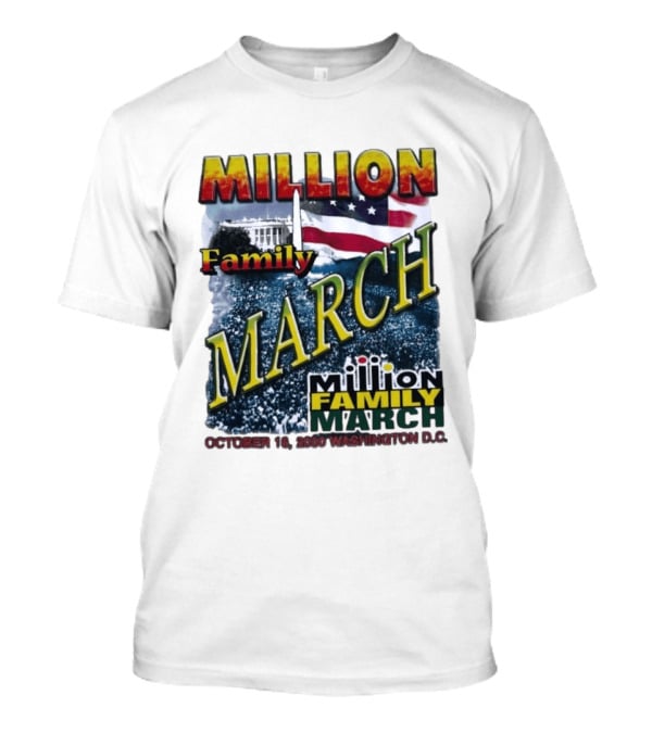 Million Family March October 16 2000 Washington D.C. White House American Flag T-Shirt