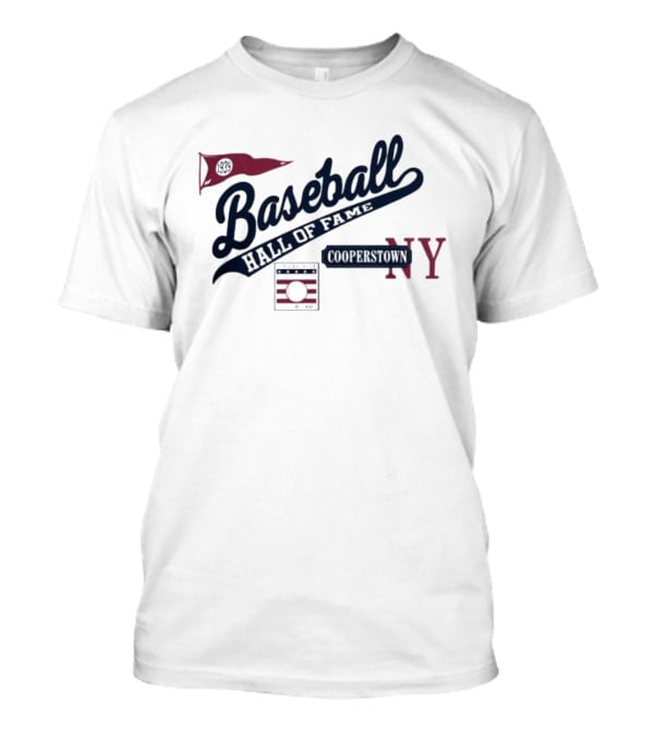 Baseball Hall Of Fame Cooperstown NY Red Pennant T-Shirt