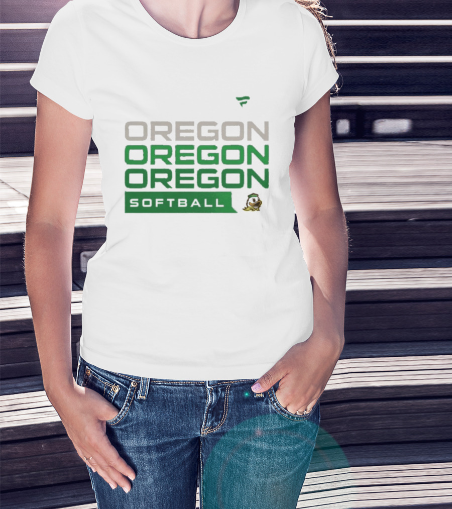 Oregon Ducks Softball Triple Oregon Text Tri Blend T-Shirt