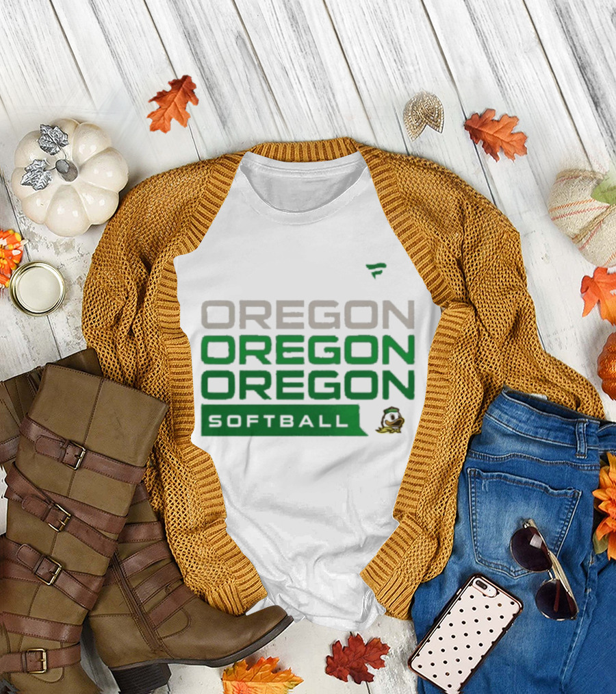 Oregon Ducks Softball Triple Oregon Text Tri Blend T-Shirt