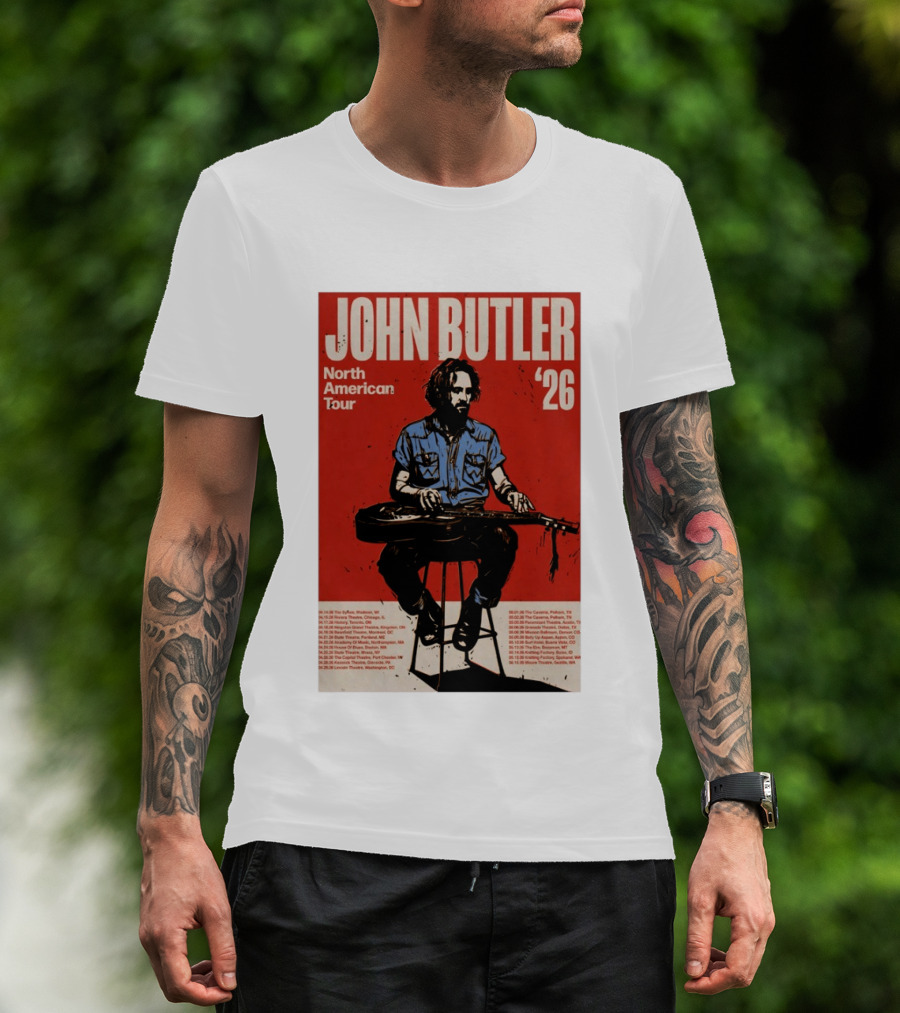 John Butler North American Tour 2026 Shows T-Shirt